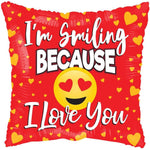 Convergram Mylar & Foil I'm Smiling Because I Love You 18″ Balloon