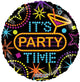 Globo de aluminio de 18″ con luces de neón "It's Party Time"