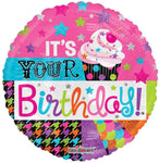 Convergram Mylar & Foil It's Your Birthday! Cupcake 18″ Holographic  Balloon