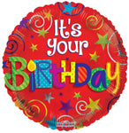Convergram Mylar & Foil It’s Your Birthday Red 18″ Balloon