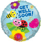 Ladybug, Bee & Flowers Get Well Soon! 18″ Balloon