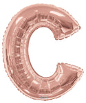 Globo de oro rosa con letra C de 34"