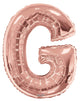 Globo de oro rosa con letra G de 34"