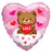 Convergram Mylar & Foil Love Heart Cute Bear 18″ Balloon