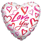 Love Sketchy Hearts 18″ Balloon