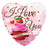 Convergram Mylar & Foil Love You Cupcake 18″ Balloon