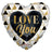 Convergram Mylar & Foil Love You Gold Black & White Heart 18″ Balloon