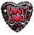 Convergram Mylar & Foil Love You Graffiti Design Heart 18″ Balloon