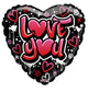 Love You Graffiti Design Heart 18″ Balloon