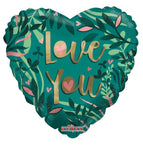 Convergram Mylar & Foil Love You Green Heart 18″ Balloon