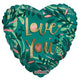 Love You Green Heart 18″ Balloon