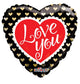 Love You Laced Heart con globos dorados de 18″