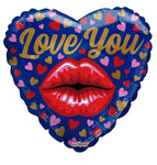 Convergram Mylar & Foil Love You Lips Heart 18″ Balloon