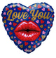 Love You Labios Corazón 18″ Globo