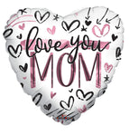 Convergram Mylar & Foil Love You Mom Hearts 18″ Balloon