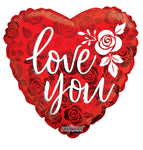 Convergram Mylar & Foil Love You Rose Pattern 18″ Balloon