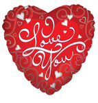 Convergram Mylar & Foil Love You Silver Swirls Heart 18″ Balloon