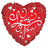 Convergram Mylar & Foil Love You Silver Swirls Heart 18″ Balloon
