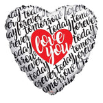 Convergram Mylar & Foil Love You Today Tomorrow Forever Heart 18″ Balloon