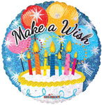 Convergram Mylar & Foil Make A Wish! Cake 18″ Holographic Balloon