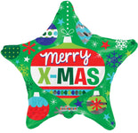 Convergram Mylar & Foil Merry X-mas Christmas Star 18″ Balloon