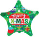 Merry X-mas Christmas Star 18″ Balloon
