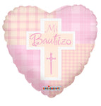 Convergram Mylar & Foil Mi Bautizo Pink Balloon Airfill Only (requires heat-sealing) 9″ Balloon