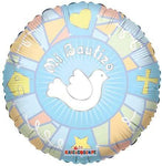 Globo Mi Bautizo Vitral Azul 18″