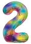 Convergram Mylar & Foil Multi Color Number 2 34″ Balloon