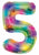 Convergram Mylar & Foil Number 5 Rainbow 34″ Balloon