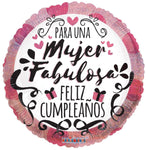 Convergram Mylar & Foil Para Una Mujer Fabulosa Feliz Cumpleanos 18″ Balloon