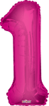 Convergram Mylar & Foil Pink Number 1 34″ Balloon
