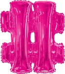 Convergram Mylar & Foil Pink Pound Sign (Hashtag) 34″ Balloon