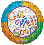 Convergram Mylar & Foil Prismatic Get Well Soon! 18″ Balloon