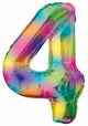 Number 4 Rainbow 34″ Balloon