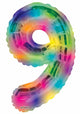 Number 9 Rainbow 34″ Balloon