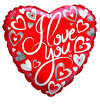 Convergram Mylar & Foil Red Heart with script I Love You 18″ Balloon