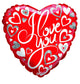 Red Heart with script I Love You 18″ Balloon