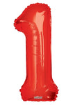 Convergram Mylar & Foil Red Number 1 Balloon 34″