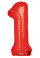 Red Number 1 Balloon 34″