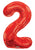 Convergram Mylar & Foil Red Number 2 Balloon 34″