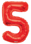 Convergram Mylar & Foil Red Number 5 Balloon 34″
