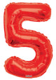 Red Number 5 Balloon 34″