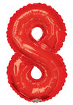 Convergram Mylar & Foil Red Number 8 Balloon 34″