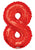 Convergram Mylar & Foil Red Number 8 Balloon 34″