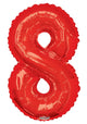 Red Number 8 Balloon 34″