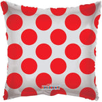 Convergram Mylar & Foil Red Polka Dot Circles Clear View 18″ Balloon