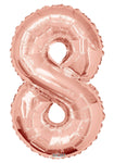 Convergram Mylar & Foil Rose Gold Number 8 Balloon 34″