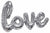 Convergram Mylar & Foil 𝓵𝓸𝓿𝓮 Script Silver 36" Love Balloon Phrase