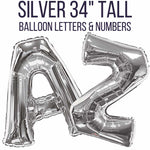Convergram Mylar & Foil Silver Giant 34" Balloon Letters and Numbers